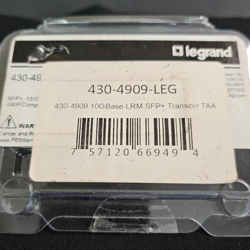 Legrand 430-4909-LEG Transceiver, 10GBase-LRM 10GbE SFP+, 1310nm, 220m